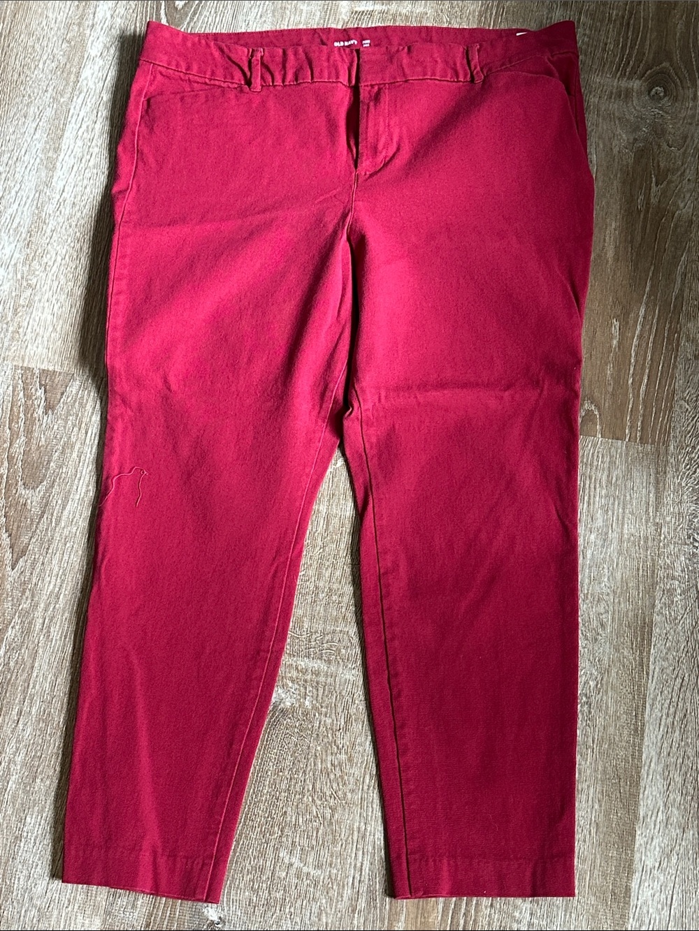 Old Navy Red Stretch Slim Ankle Pants